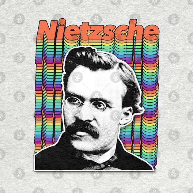 Friedrich Wilhelm Nietzsche Retro Styled Graphic Design by DankFutura